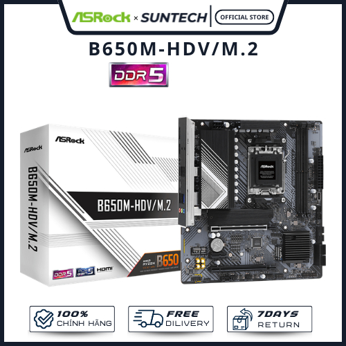 Mainboard ASRock B650M-HDV/M.2 - Socket AM5, DDR5, PCIe 5.0, Hiệu Năng Vượt Trội Trong Tầm Giá