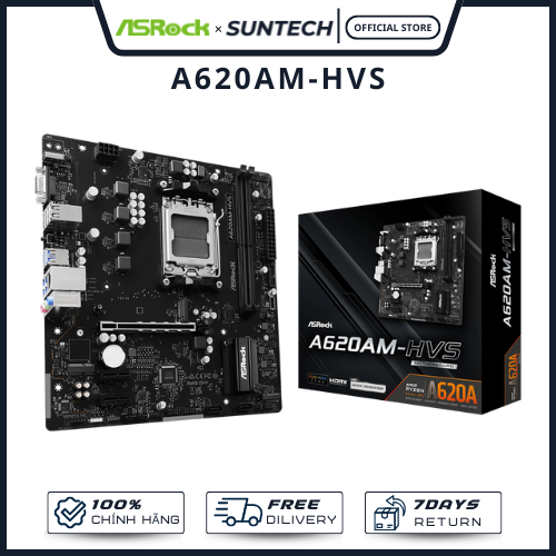 Mainboard ASRock A620AM-HVS - Socket AM5, DDR5, PCIe 4.0 – Giải Pháp PC Thế Hệ Mới Siêu Tiết Kiệm