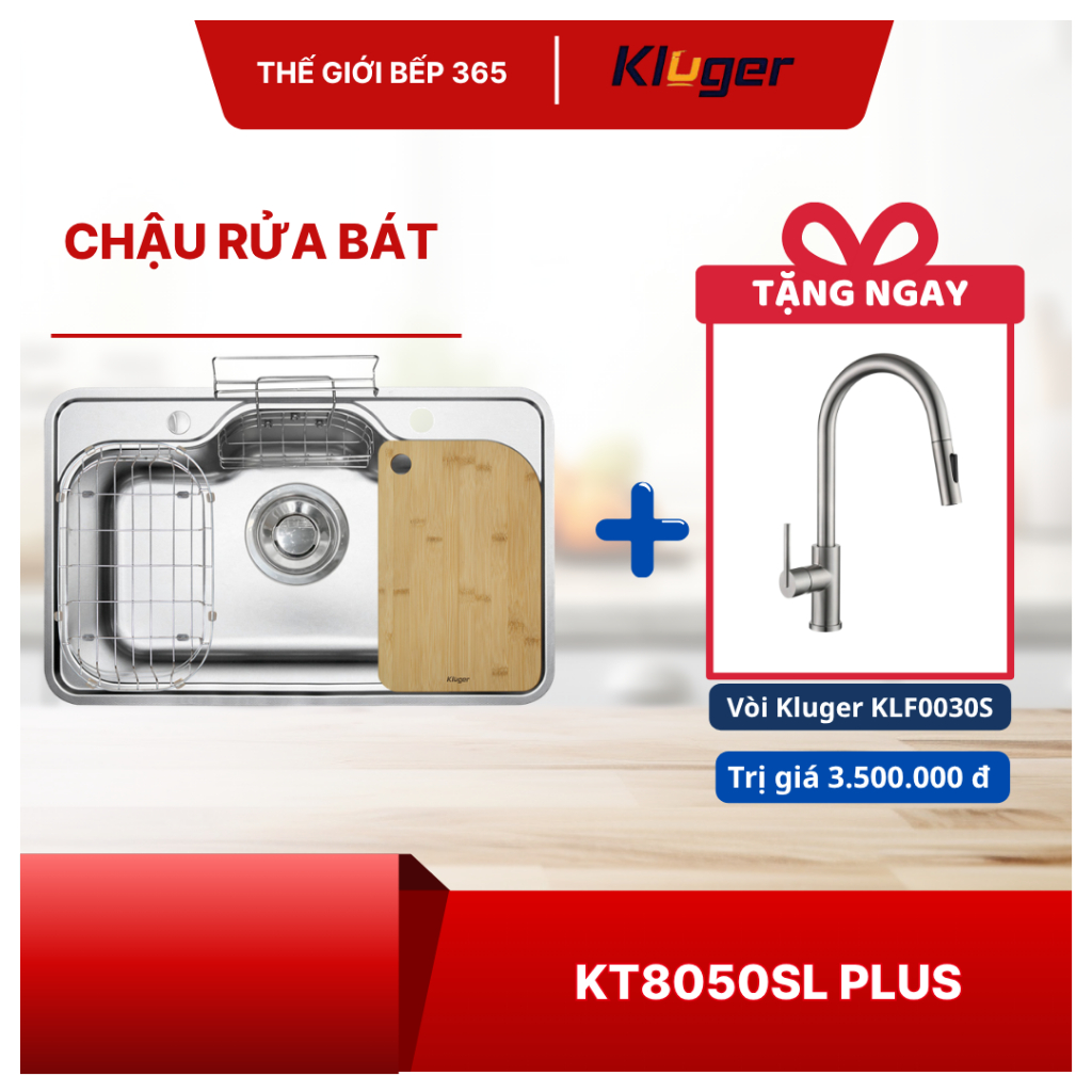 [TẶNG VÒI] Chậu rửa chén Kluger KT8050SL Plus - Chống Trầy Xước, Dễ Vệ Sinh