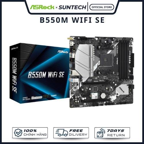 Mainboard ASRock B550M WiFi SE - Socket AM4, DDR4, Wi-Fi Dual Band, Tông Trắng Sang Trọng
