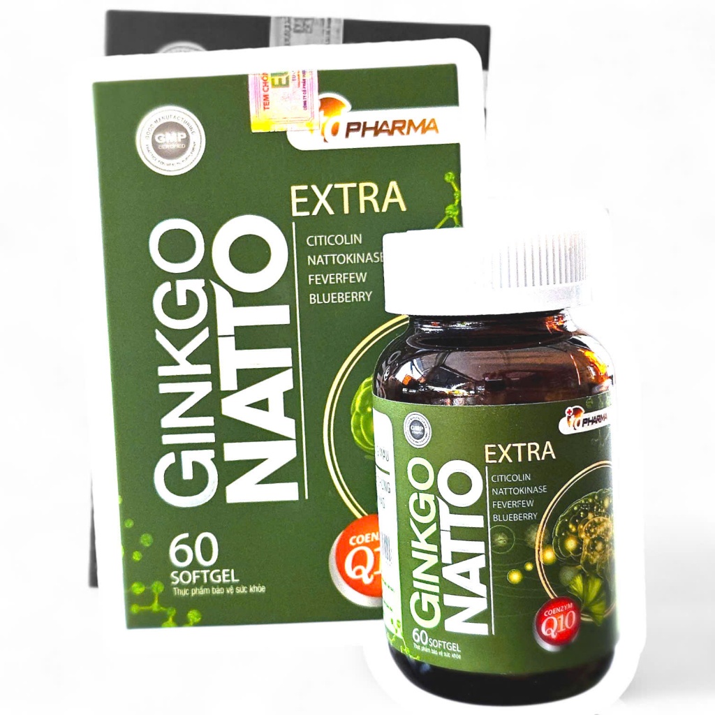 (LỌ 60 VIÊN) GINKGO NATTO EXTRA - Hỗ trợ tăng cường lưu thông máu, giảm các triệu chứng do thiểu năn