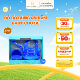 Bộ đồ dùng ăn dặm silicon baby marcus & marcus, cho bé từ 6 tháng - lucas
