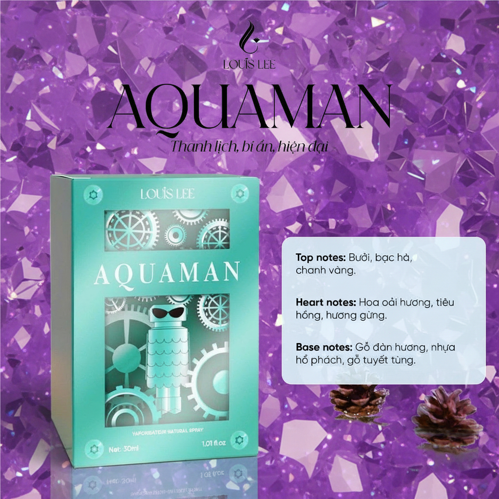 P12 Nước hoa Louis Lee AQUAMAN thanh lịch, bí ẩn, hiện đại 30ML