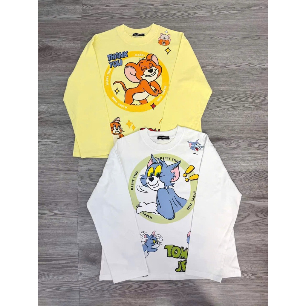 Áo Thun Tay Dài Tom And Jerry - Áo Thun Tay Dài Chất Cotton Dày Dặn Hàng Loại 1