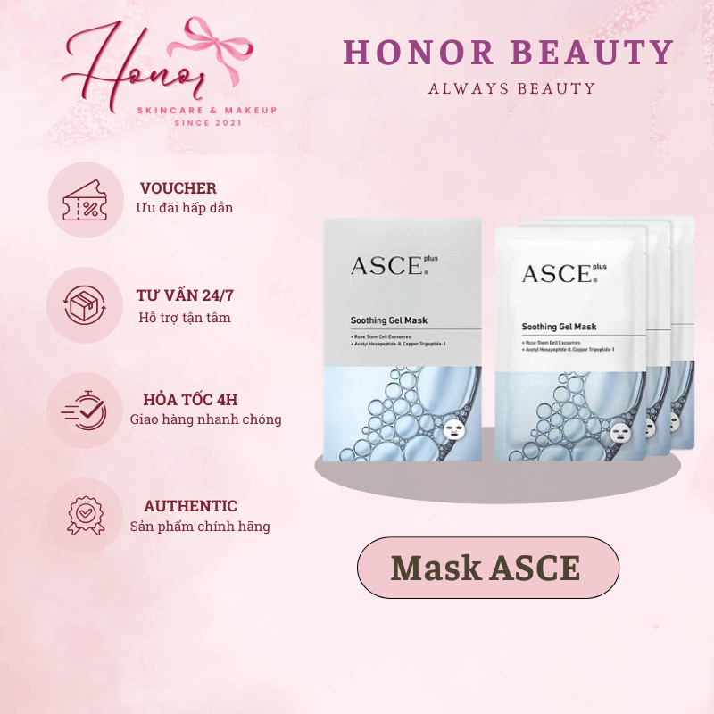 Mask ASCE plus Soothing Gel mặt nạ siêu phục hồi, làm mát, làm dịu da, chống lão hóa -  Hornor Beaut