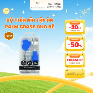 Bộ thìa nĩa tập ăn cho bé palm grasp marcus & marcus, từ 18 tháng - lucas