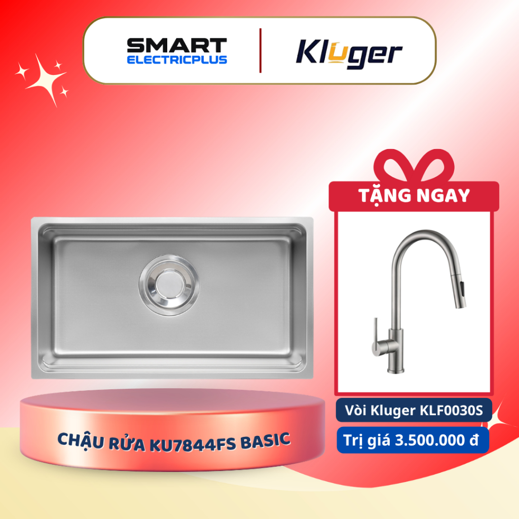 [TẶNG VÒI] Chậu rửa bát Kluger KU7844FS Basic – Nâng tầm không gian bếp Việt