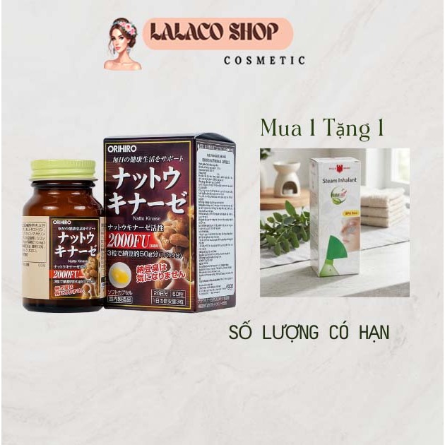 Viên uống hỗ trợ tai biến đột quỵ Nattokinase 2000 Orihiro 60 viên