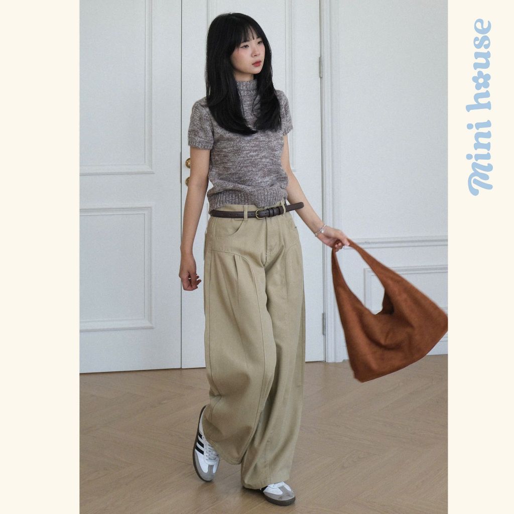 𝐌𝐢𝐧𝐢 𝐇𝐨𝐮𝐬𝐞 - Quần kaki mỏng cạp cao thiết kế ống cong nhẹ phối đồ mùa hè năng động trẻ trung MINI13 | BigBuy360 - bigbuy360.vn