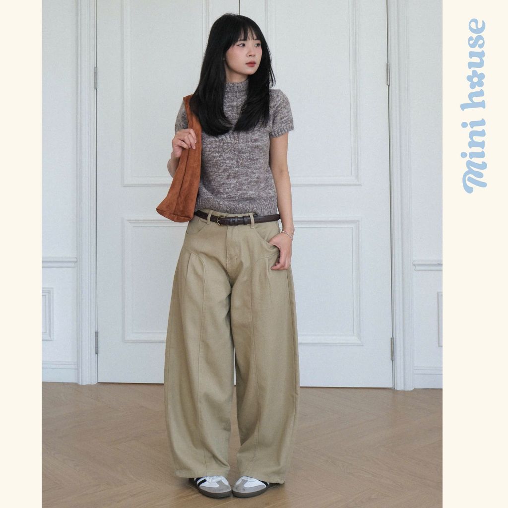 𝐌𝐢𝐧𝐢 𝐇𝐨𝐮𝐬𝐞 - Quần kaki mỏng cạp cao thiết kế ống cong nhẹ phối đồ mùa hè năng động trẻ trung MINI13 | BigBuy360 - bigbuy360.vn