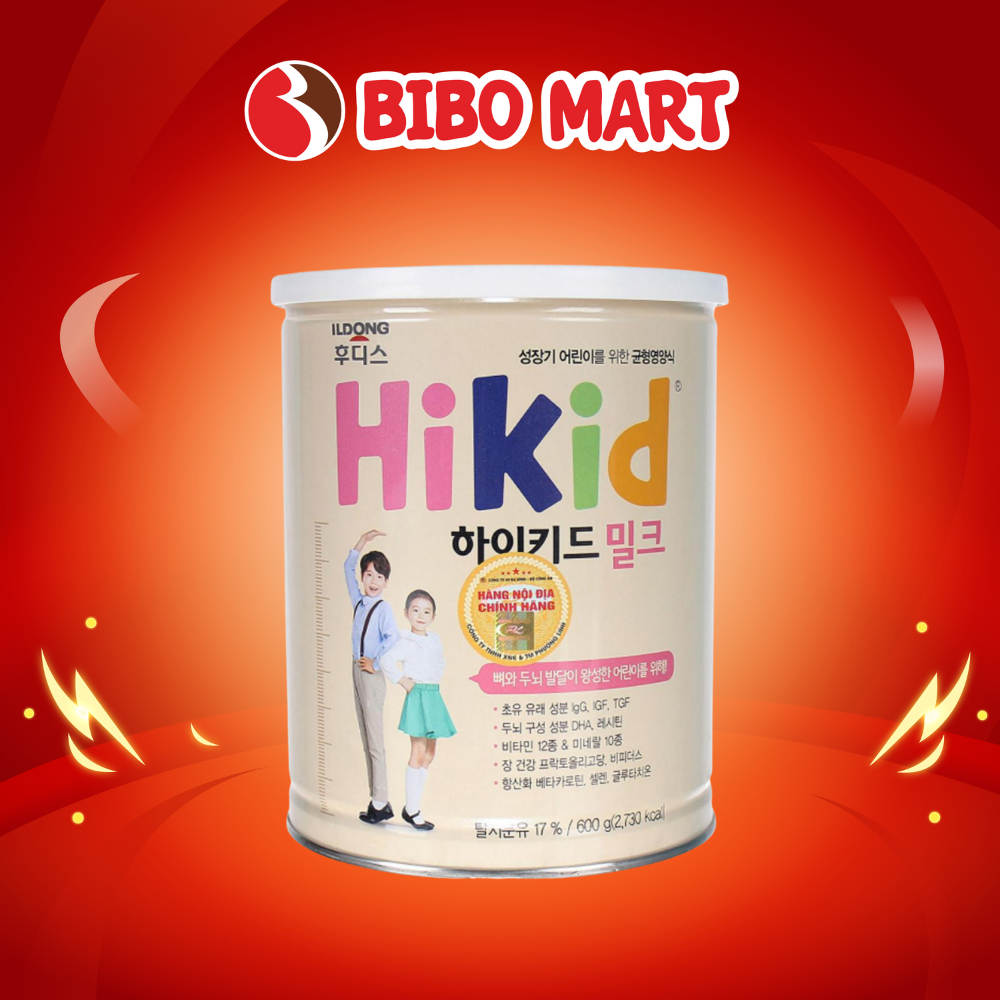 [MALL] Sữa Hikid Vani 600g Cho Bé Từ 1- 9 Tuổi Hỗ Trợ Bổ Sung Canxi Tăng Chiều Cao - Bibo Mart