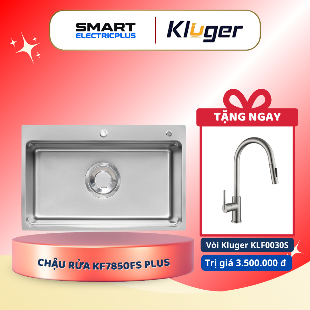 [TẶNG VÒI] Chậu rửa bát Kluger KF7850FS Plus - Thiết Kế Sang Trọng, Inox 304 Chống Ố