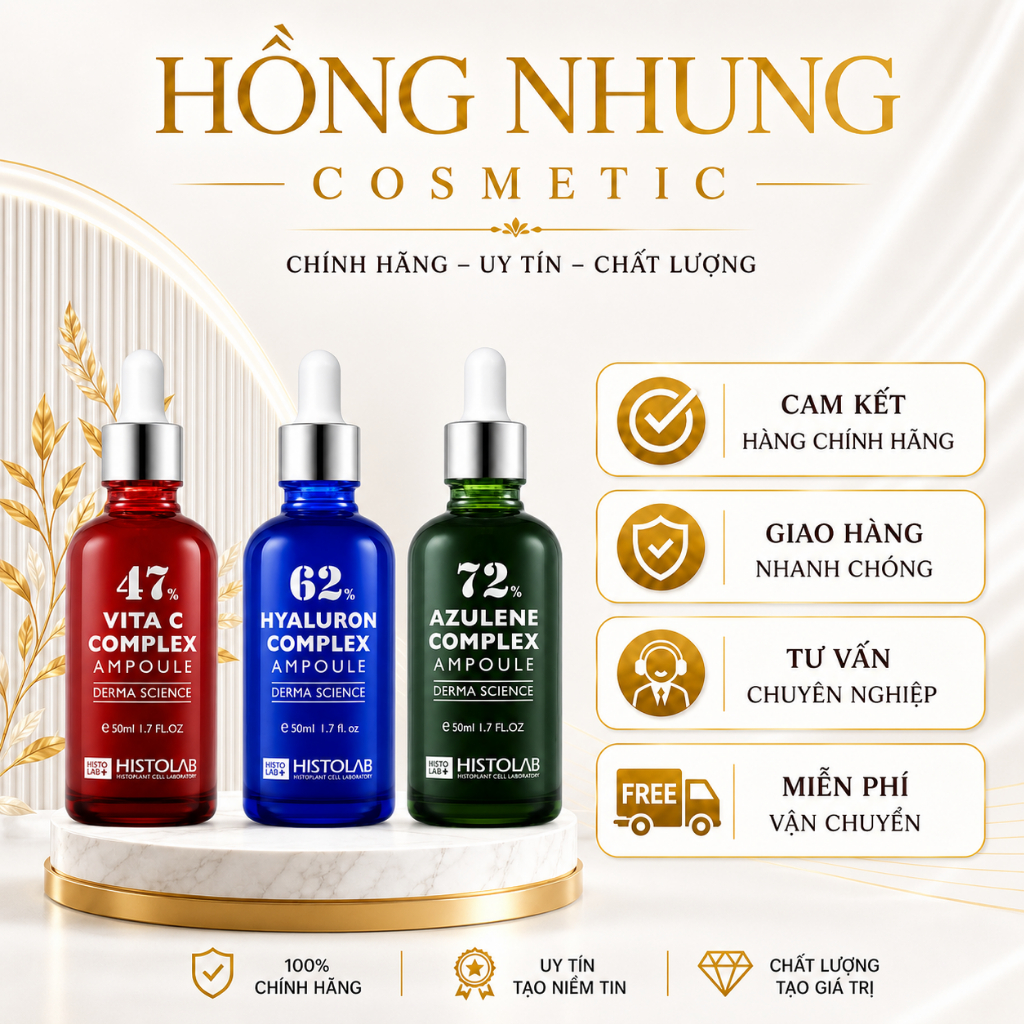 Serum Histolab 62% Hyaluron - 47% Vita C - 72% Azulene Complex Hàn Quốc 50ml