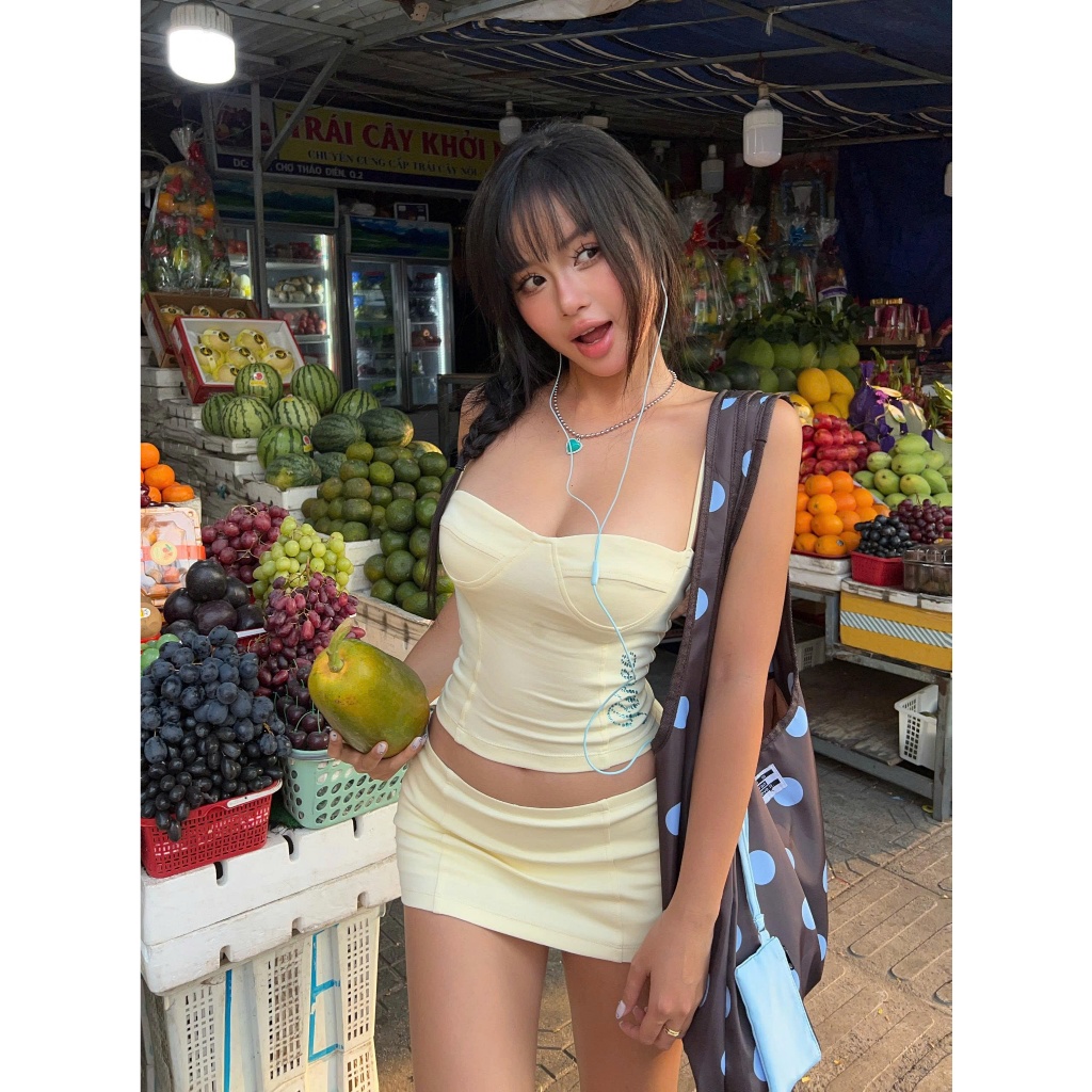 Áo Dáng Corset TWENTI Đính Đá Renee