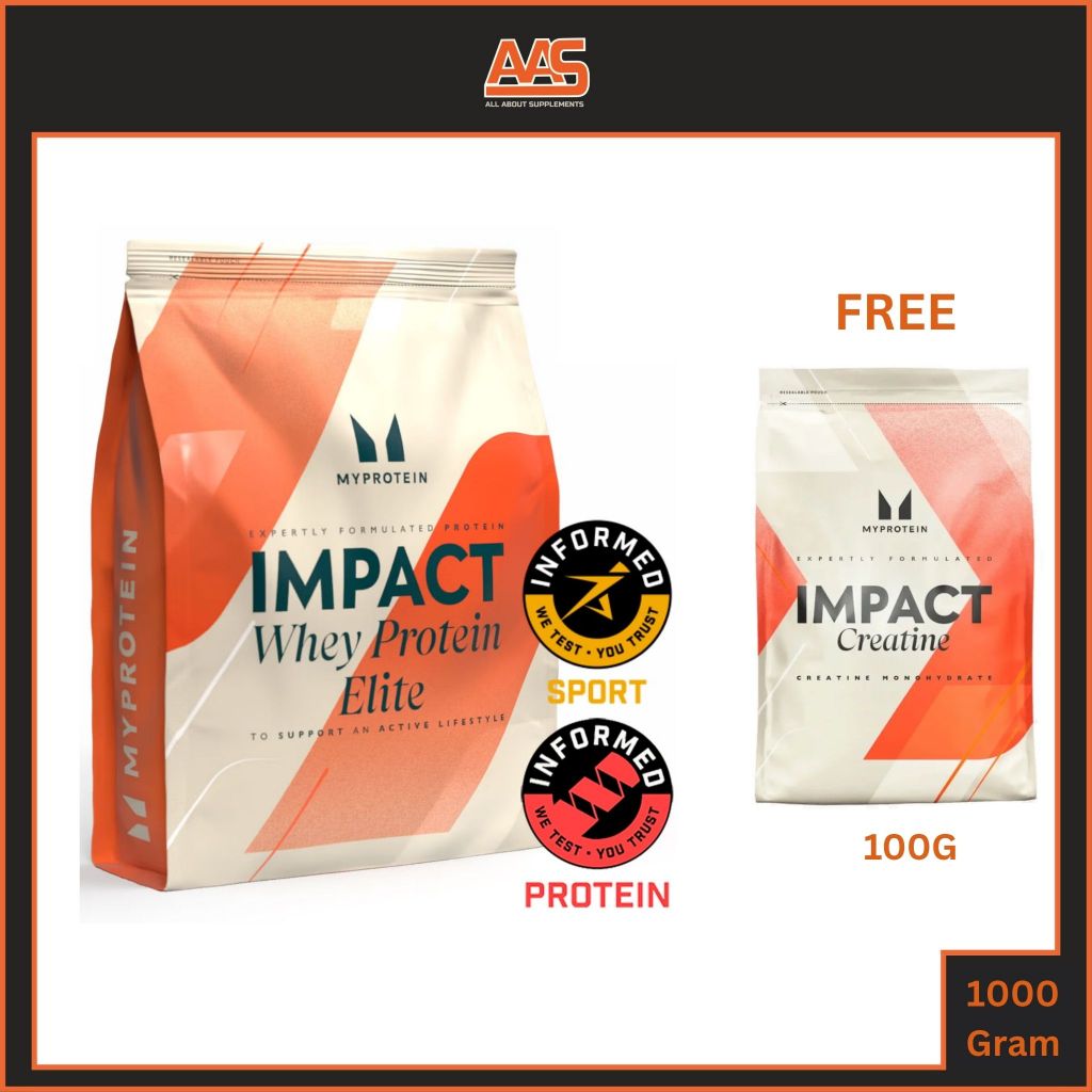 (TẶNG QUÀ) Bột đạm Myprotein IMPACT WHEY PROTEIN ELITE - 1KG hỗ trợ tăng cơ đạt chứng nhận Informed 