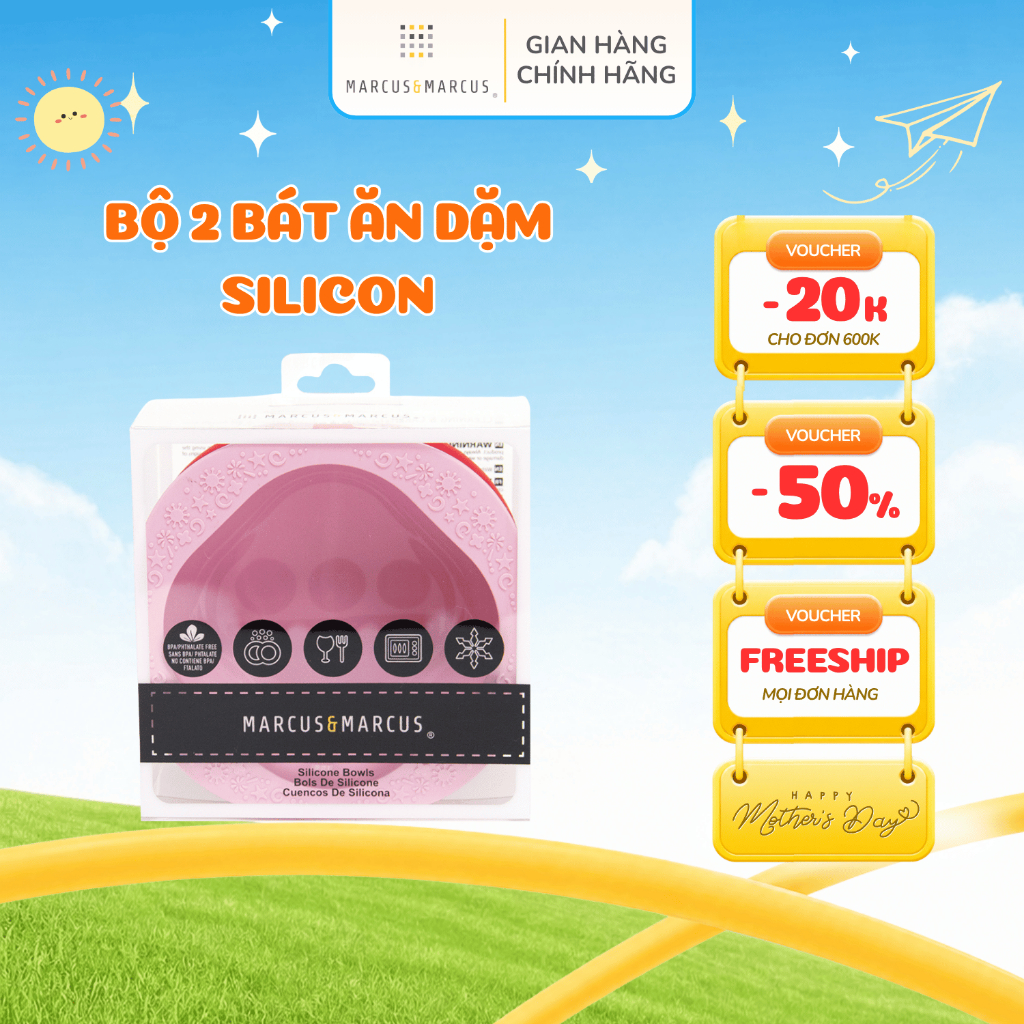 Bát Ăn Dặm Silicon Set 2 Cái Cho Bé Marcus & Marcus - Marcus & Pokey