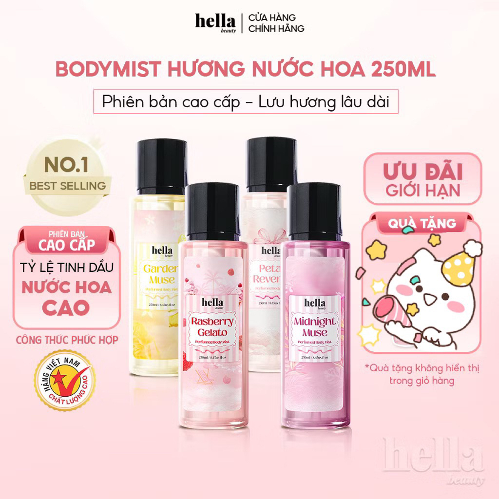 [MUA 5 tặng 1] (mô tả) Sale Xịt thơm body mist chiết Auth 10ml hương nước hoa Hella Beauty