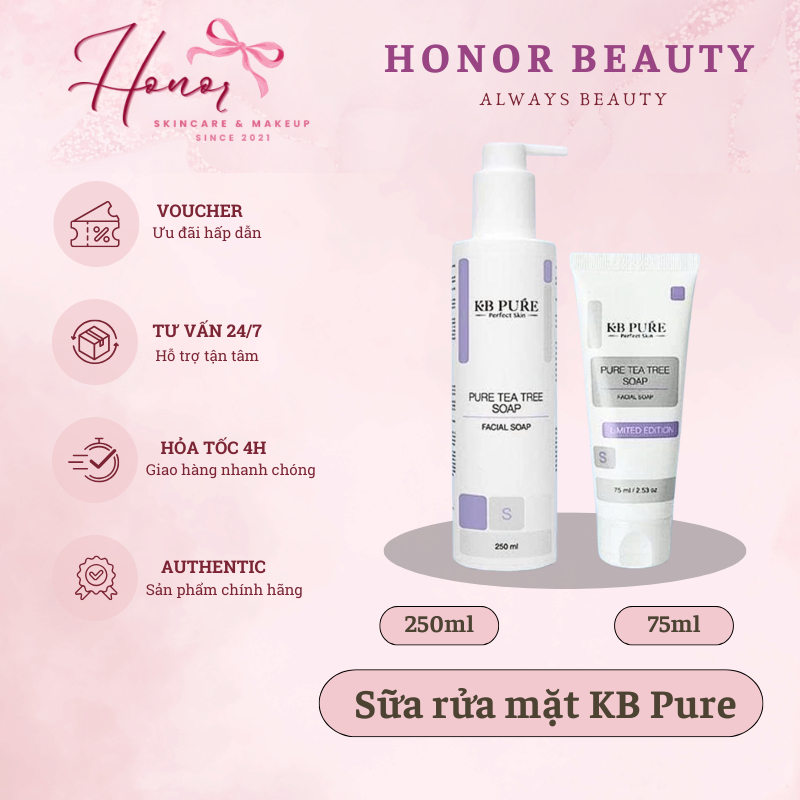 [Hàng công ty] Sữa rửa mặt KB Pure Tea Tree Soap tinh chất tràm trà -  Hornor Beauty