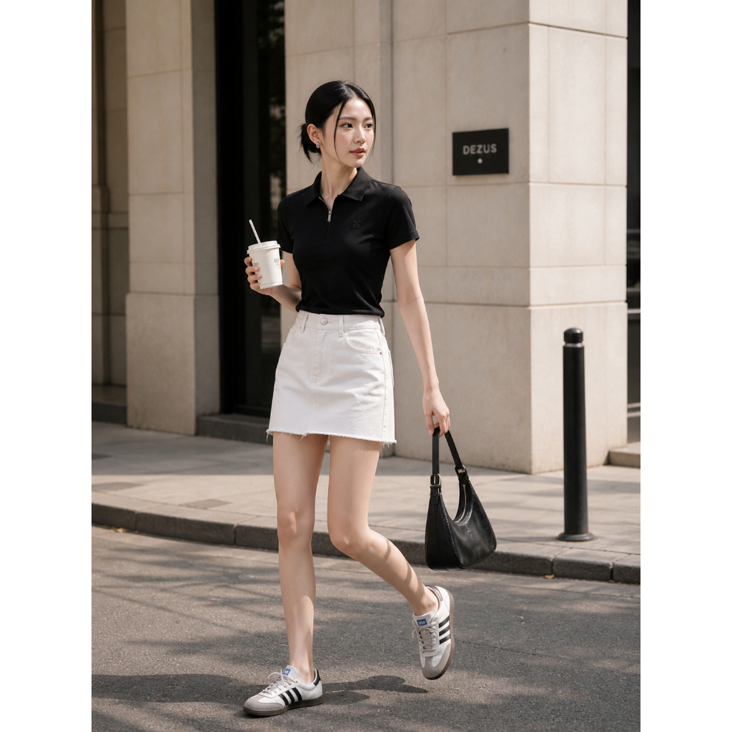 [DEZUS] Áo Polo Nữ Dezus Cotton Ít Nhăn Khóa Kéo Form Fit  4 Màu Basic, Công Sở - DELLA - CWAPC012S2