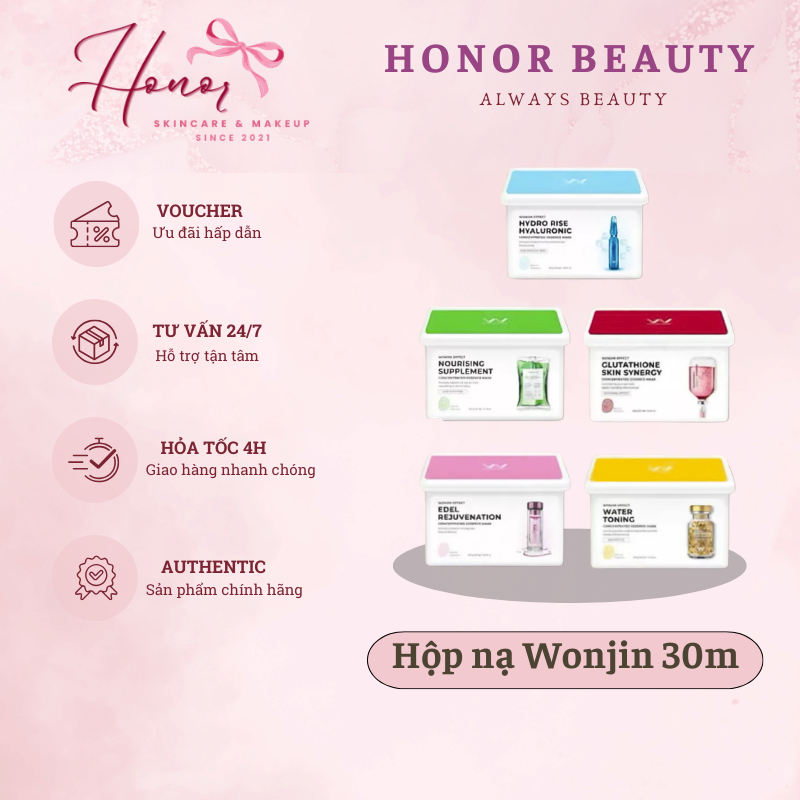 Mặt Nạ Wonjin Hộp 30 Miếng Wonjin Effect Mask Dưỡng Sáng, Cấp Ẩm, Phục Hồi Da