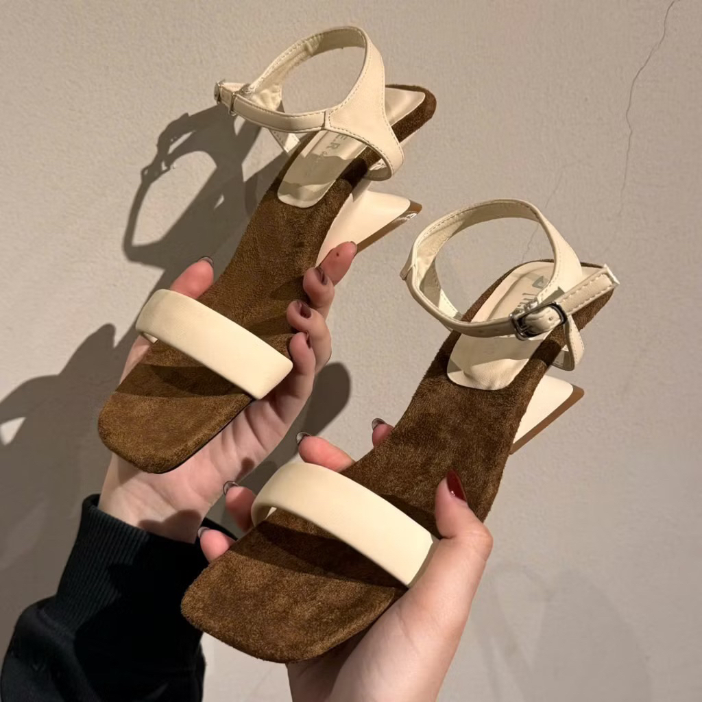 SANDAL ĐẾ XUỒNG 5CM - QUAI NGANG BASIC - ĐẾ LÓT DA LỘN - DA MỀM ÊM CHÂN | BigBuy360 - bigbuy360.vn