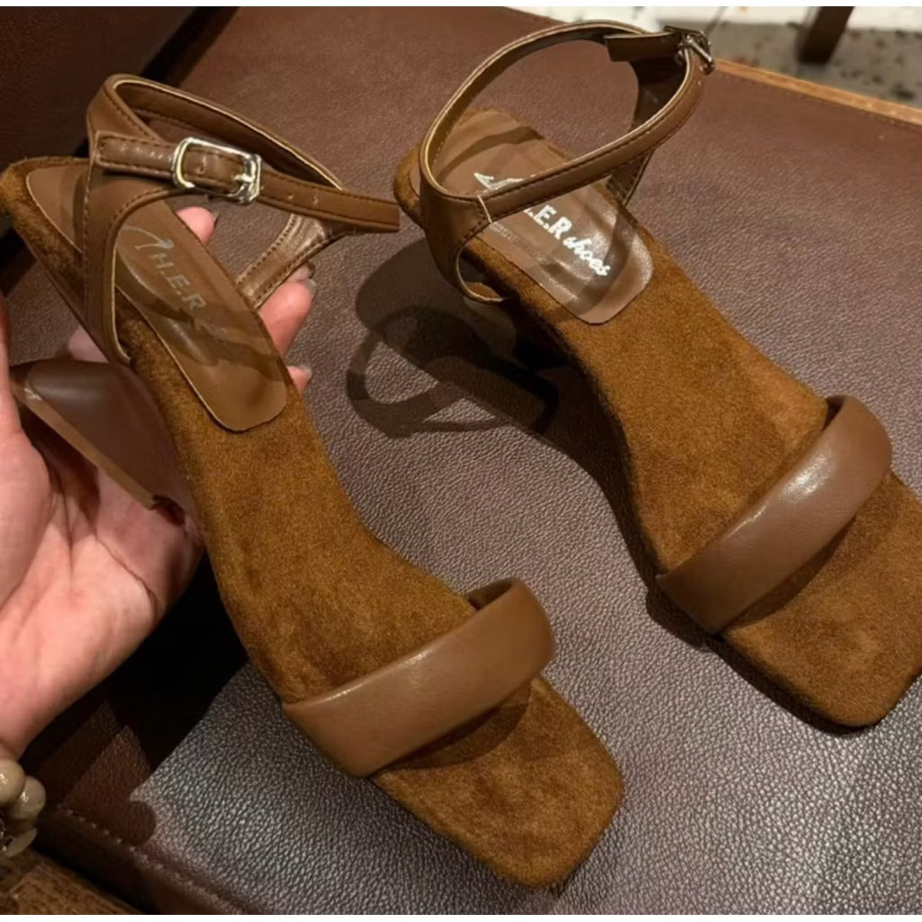 SANDAL ĐẾ XUỒNG 5CM - QUAI NGANG BASIC - ĐẾ LÓT DA LỘN - DA MỀM ÊM CHÂN | BigBuy360 - bigbuy360.vn
