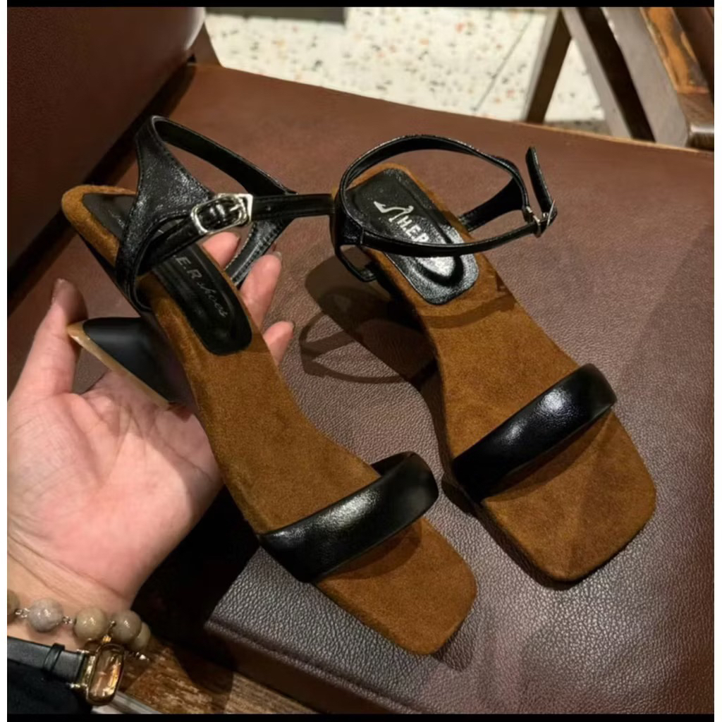 SANDAL ĐẾ XUỒNG 5CM - QUAI NGANG BASIC - ĐẾ LÓT DA LỘN - DA MỀM ÊM CHÂN | BigBuy360 - bigbuy360.vn
