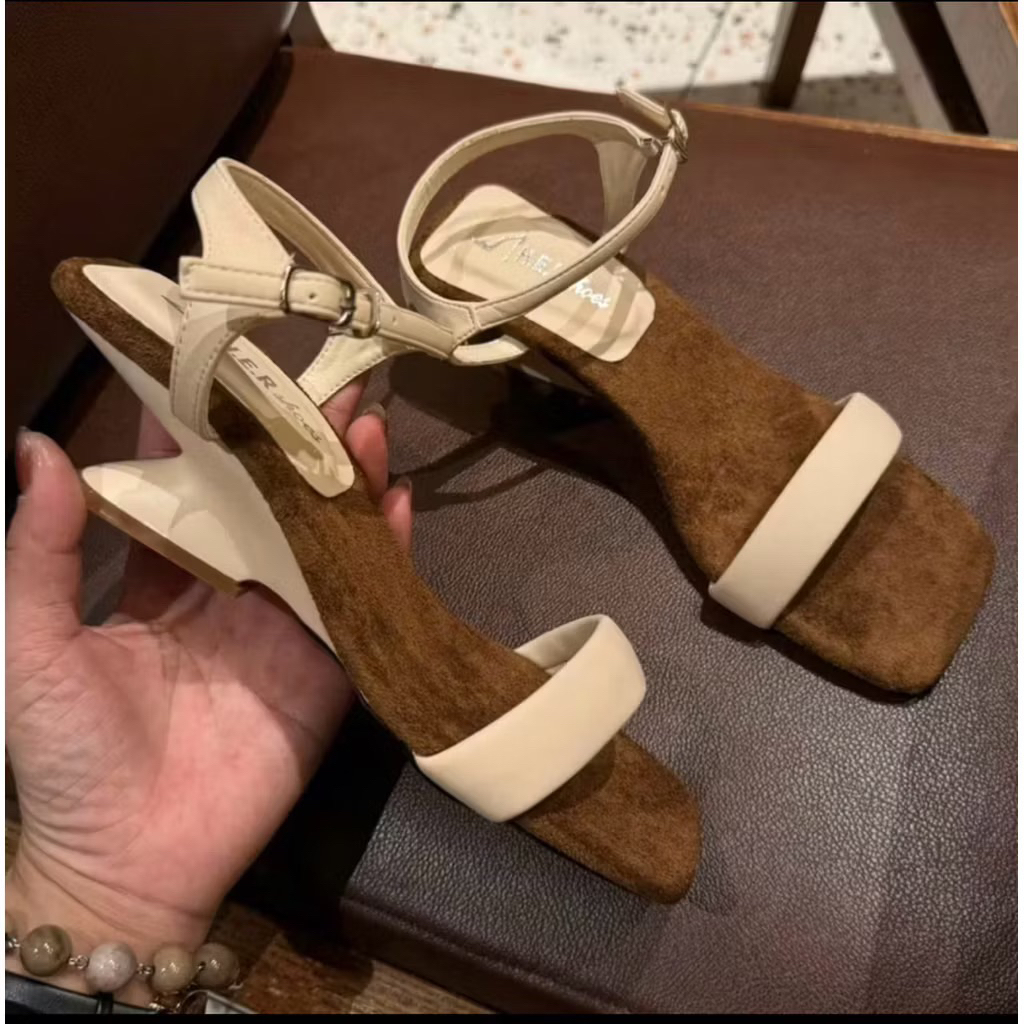 SANDAL ĐẾ XUỒNG 5CM - QUAI NGANG BASIC - ĐẾ LÓT DA LỘN - DA MỀM ÊM CHÂN | BigBuy360 - bigbuy360.vn