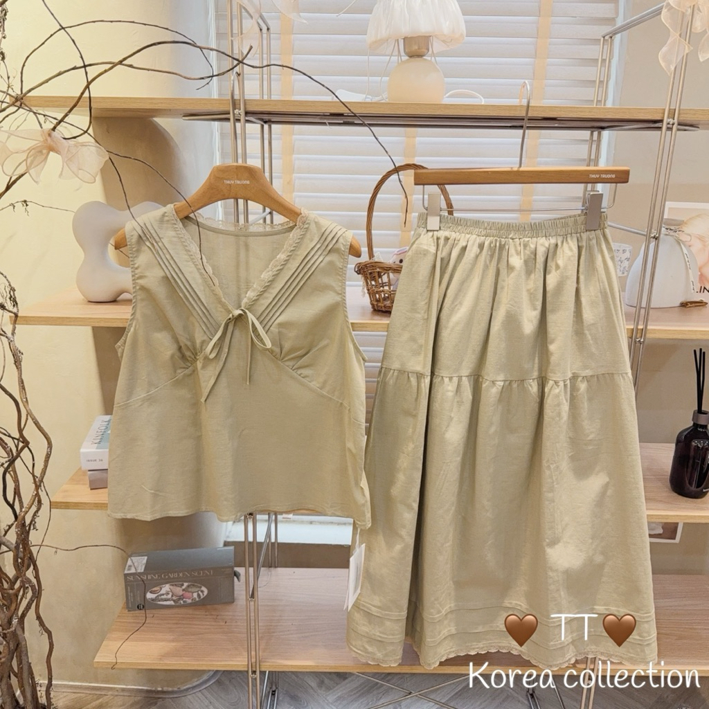 Set be nâu korea hàng Hàn chất laline năm nay hot lắm