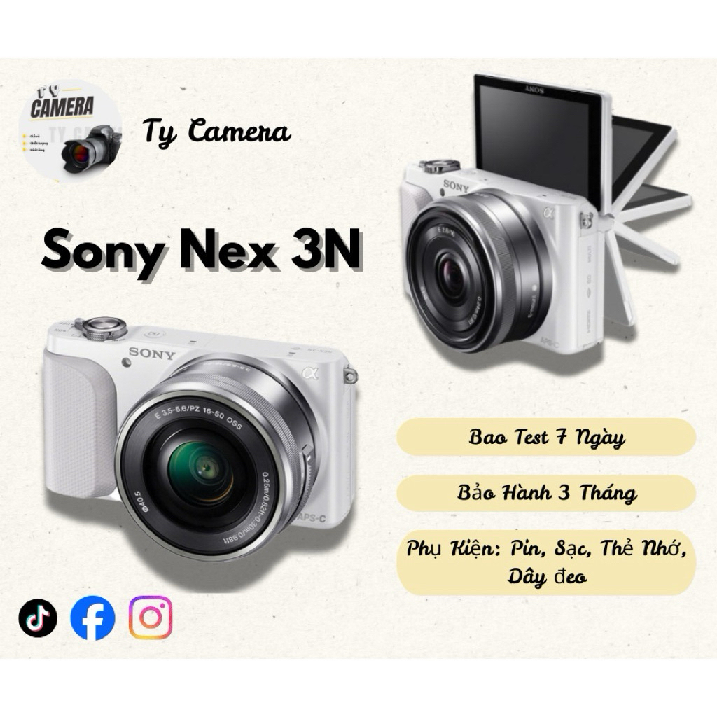 Máy ảnh SONY NEX 3N mới 94-96% đẹp không lỗi (kèm full phụ kiện)