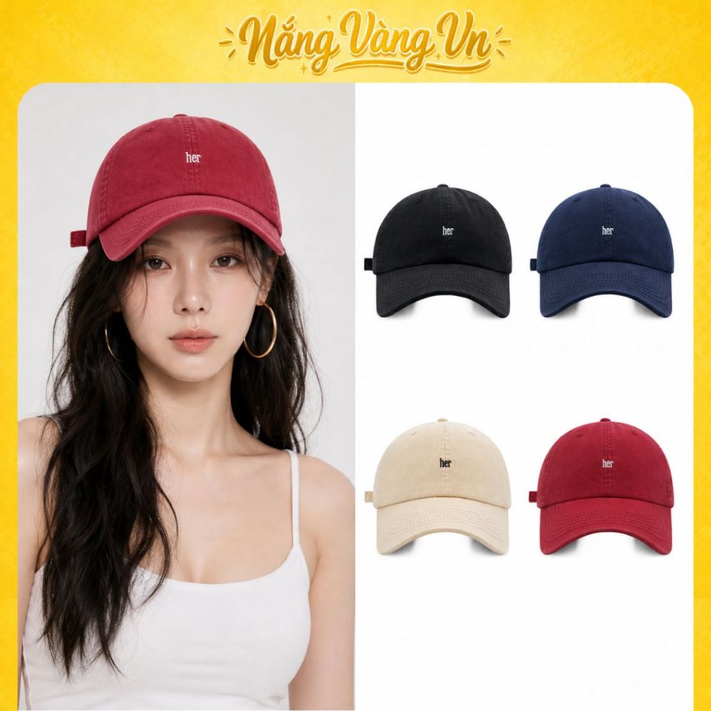 Mũ Lưỡi Trai HER Thời Trang, Vải Dày, Form Ôm Đầu, Dễ Đội