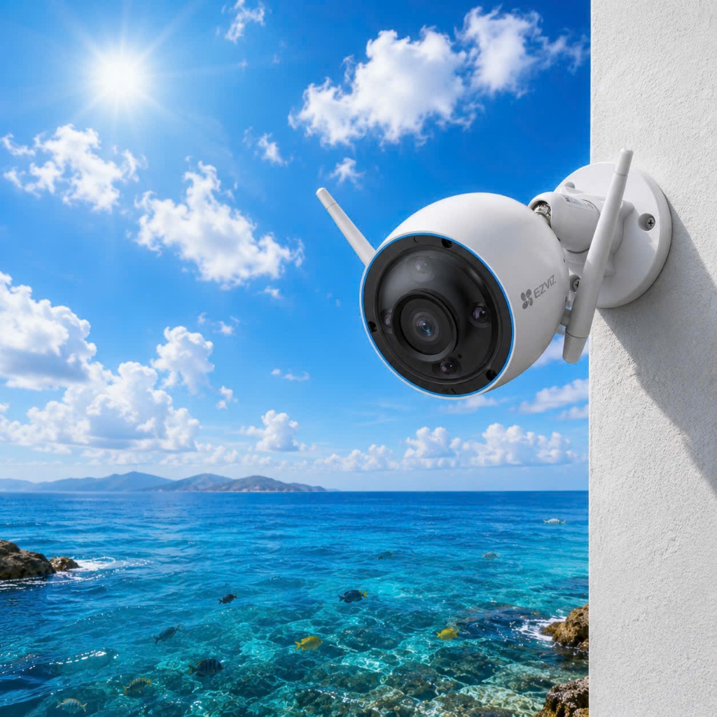 Camera AI wifi ezviz ngoài trời cố định H3C 3MP có mic, H3 3MP ( màu+đàm thoại) Hàng chính hãng