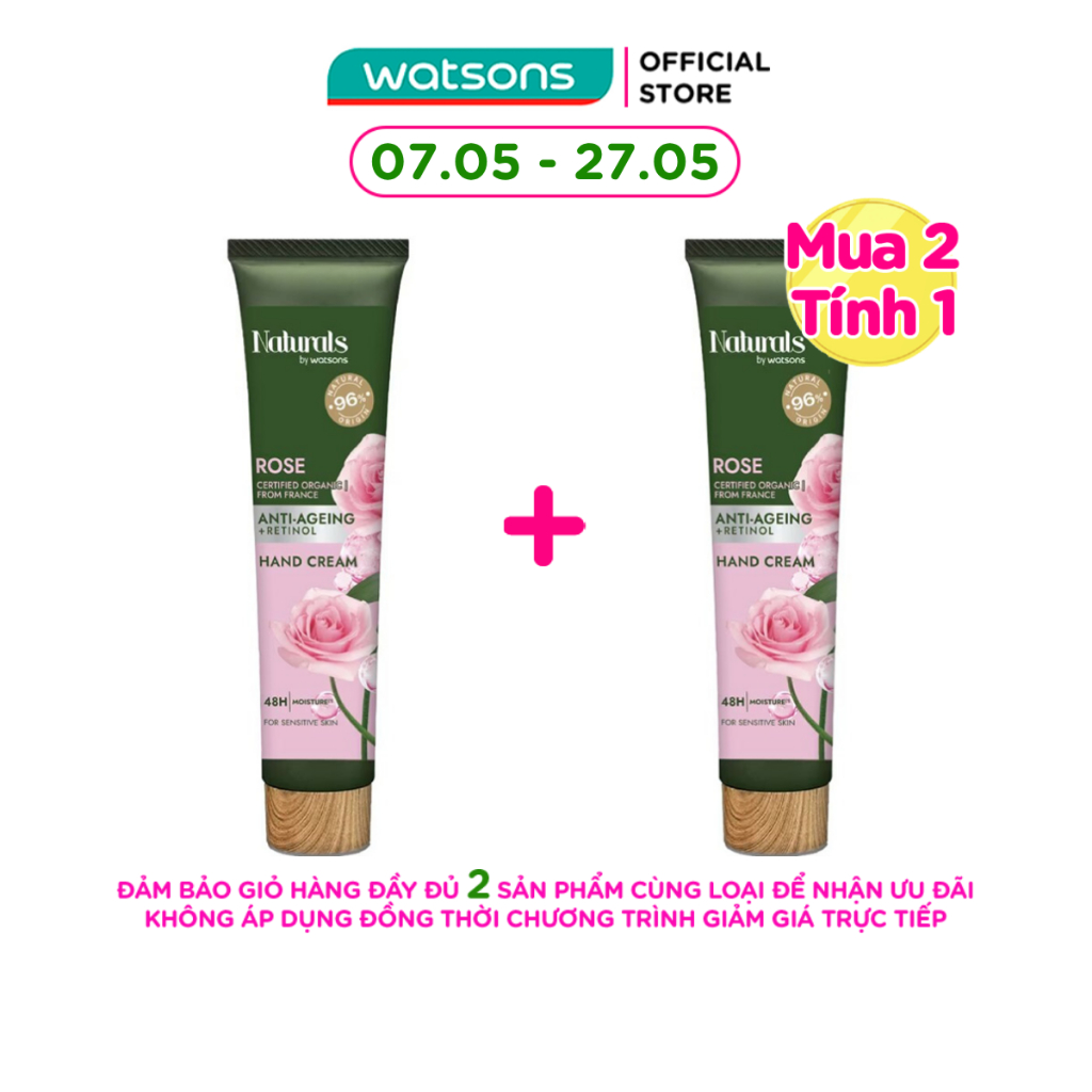 Kem Dưỡng Tay Naturals By Watsons Anti-ageing Chống Lão Hoá Da Chiết Xuất Hoa Hồng 30ml
