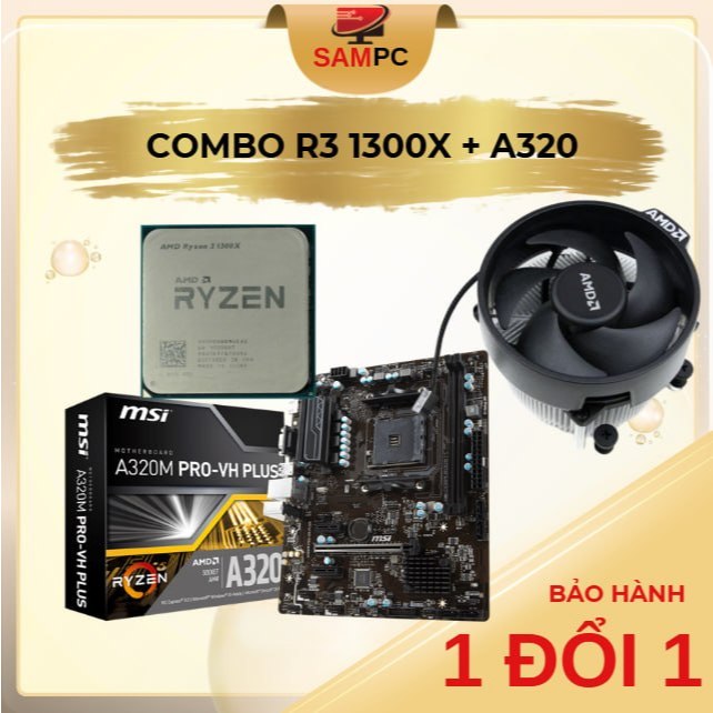 Bộ PC Combo AMD R3 1300X + Main A320 Siêu Rẻ