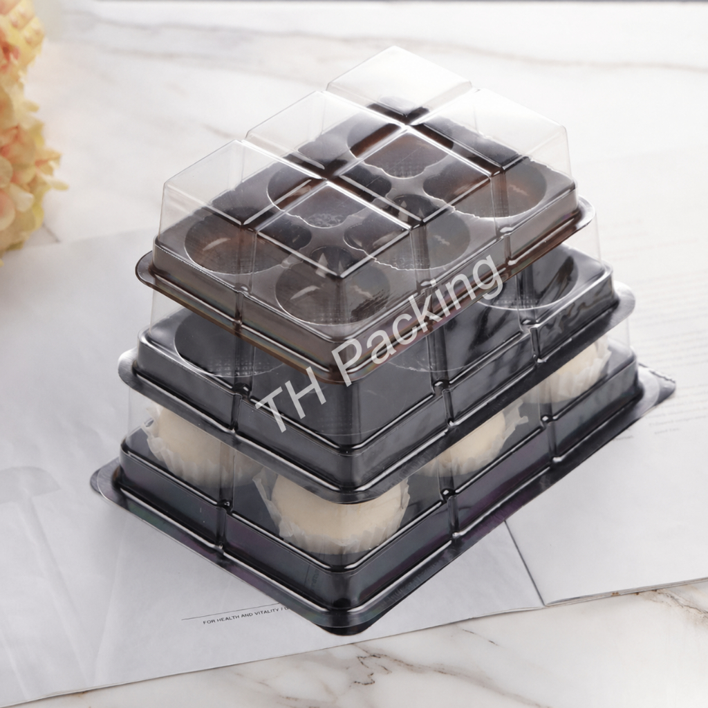 Set 50 Hộp Nhựa Đựng Bánh Trung Thu Mini, Lava, Bánh Dứa, Mochi 25g-50g 6 Ngăn Lõi Tròn [FG332/ FG33