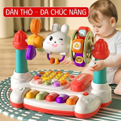 Đồ Chơi Đàn Thỏ Đa Chức Năng Cho Bé – Đồ Chơi Âm Nhạc Kết Hợp Học Số,...