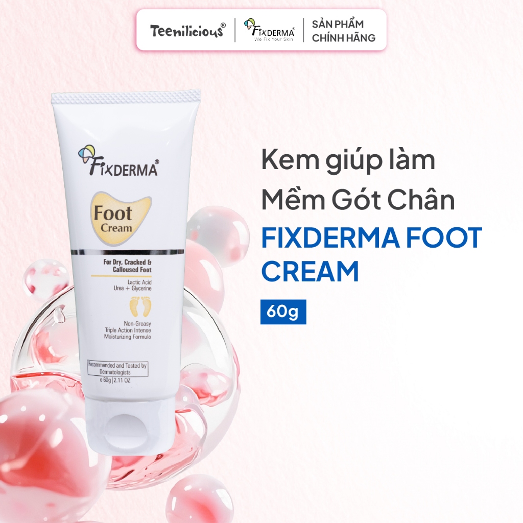 [Teenilicious & Fixderma] Kem Mềm Gót Chân Fixderma Foot Cream 60g Giúp Dưỡng Ẩm, Giảm Nứt Nẻ Da Châ