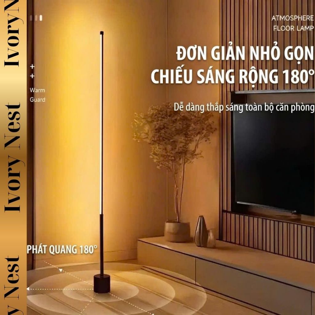 DB023 Đèn Sàn Trang Trí Góc Tường Hiện Đại - Đèn LED Đứng Phát Quang 180 Độ Decor Phòng Khách Sang T