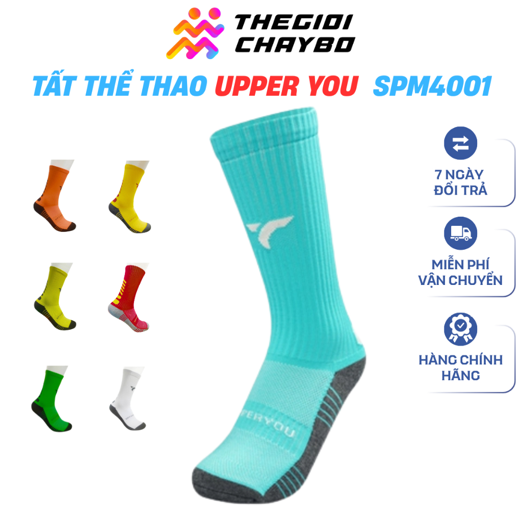 Tất Thể Thao Chạy Bộ Cổ Cao Upper You SPM4001 - Tất Thể Thao Unisex Chống Trượt, Thấm Hút Mồ Hôi
