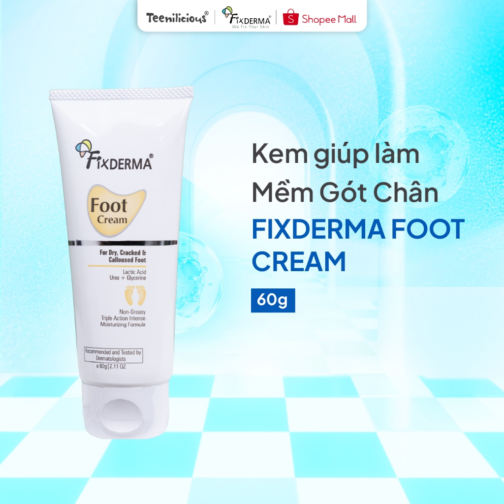 [Fixderma] Kem Mềm Gót Chân, Giảm Nứt Nẻ Gót Chân, Thấm Thấu Nhanh Fixderma Foot Cream 60g