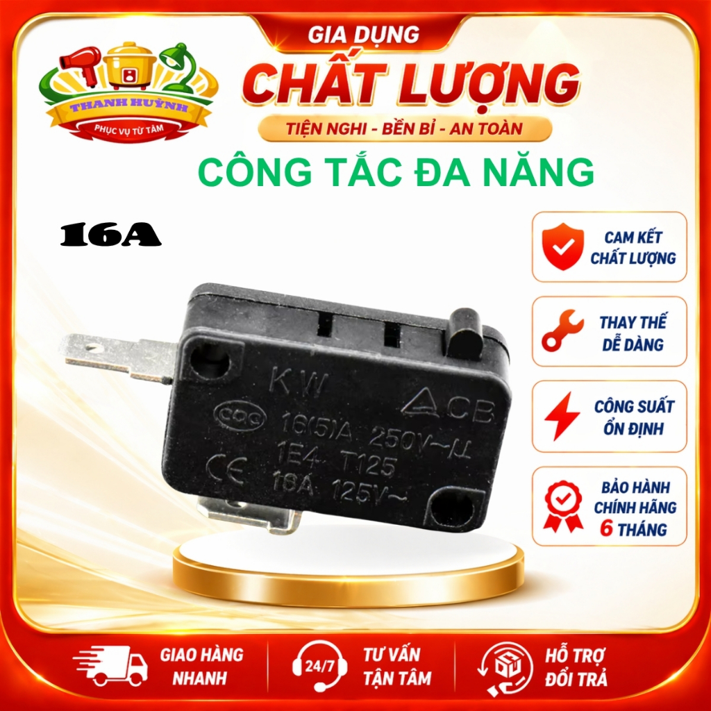 ông Tắc Nguồn 16A Mini – Thường Đóng / Thường Mở / 3 Chân Đa Năng | Dễ Lắp, Bảo Hành 6 Tháng
