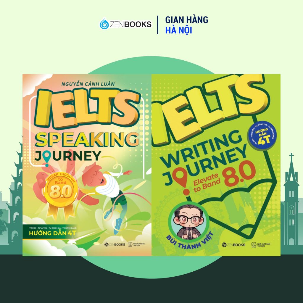 Combo Sách IELTS JOURNEY Nâng Cao: IELTS Speaking 8.0 và IELTS Writing 8.0