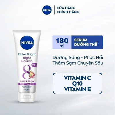 Serum Dưỡng Thể NIVEA Sáng Da Ban Đêm 8 Super Foods 180ml / Kem Body - 88367