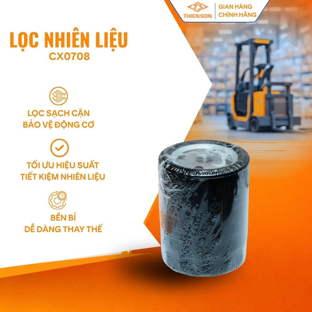 Lọc nhiên liệu xe nâng CX0708 | Dùng cho động cơ Xinchai C490, A490, Quanchai 490 | Chính hãng