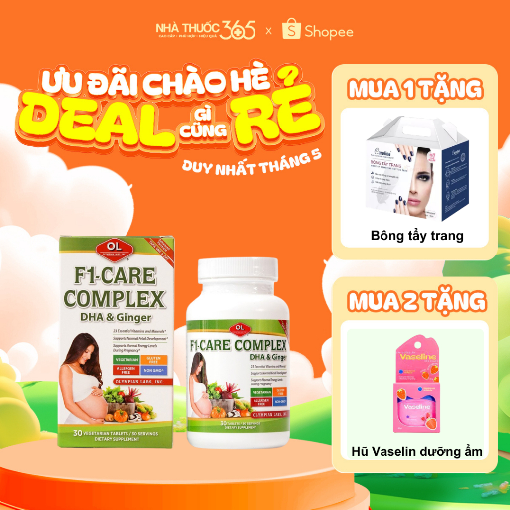 Viên Uống Cho Bà Bầu Olympian labs F1- Care Complex Bổ Sung Vitamin Tổng Hợp 30 Viên
