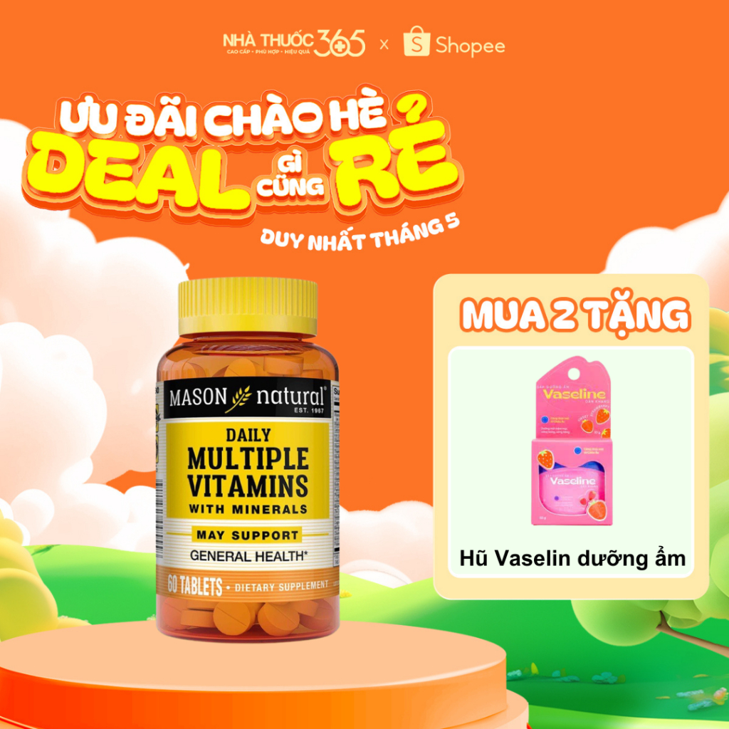 Viên Uống MASON Hỗ Trợ Sức Khoẻ Tổng Quát Natural Daily Multiple Vitamins Whith Minerals