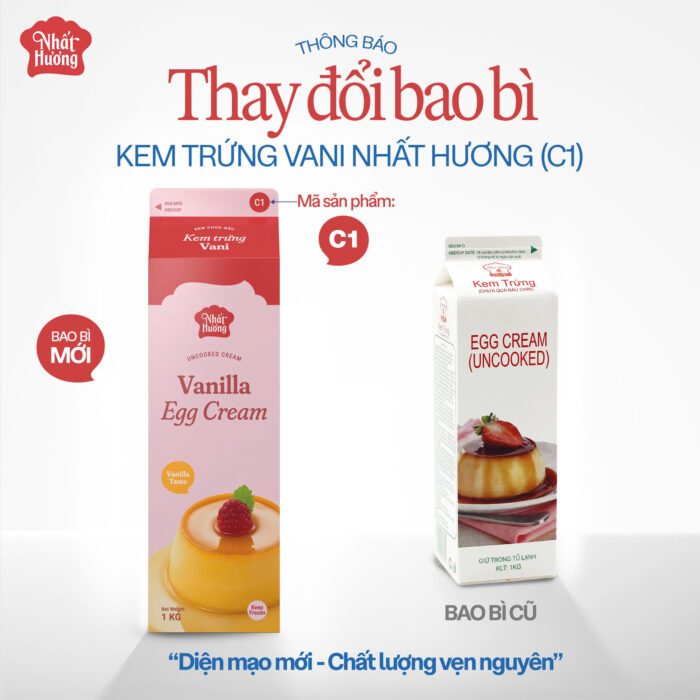 Kem Trứng vani 1kg- Egg Cream