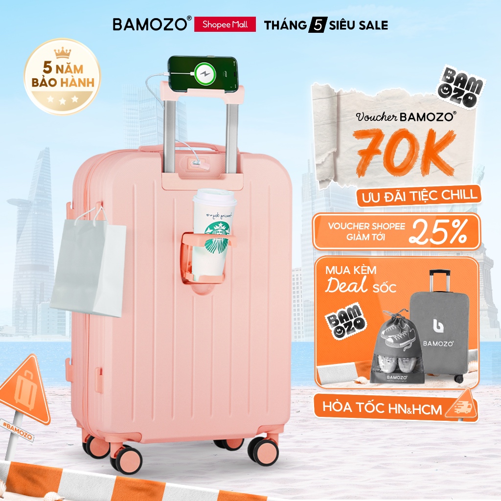Vali Du Lịch Bamozo 8812 Thời Trang Size 20/24 Cao Cấp_8812