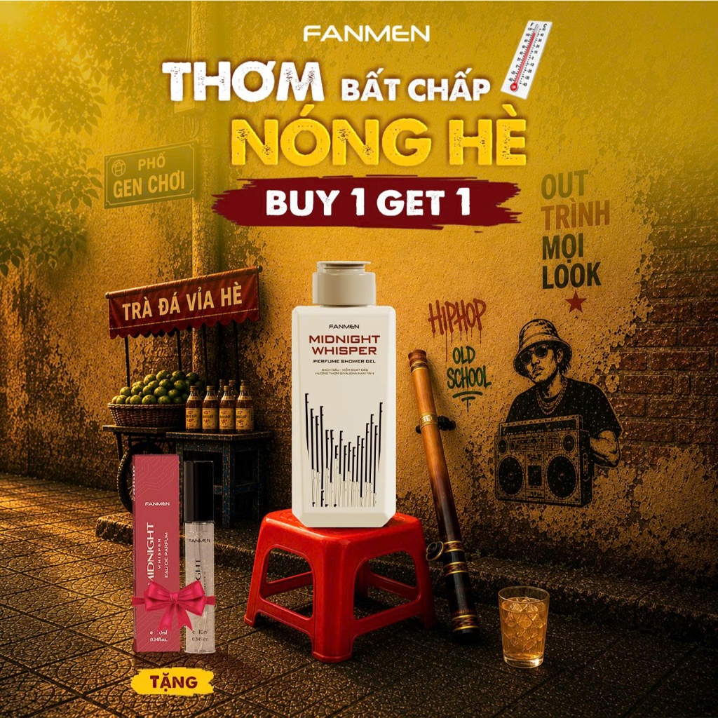 Sữa tắm hương nước hoa Fanmen làm sạch sâu, cấp ẩm 350ml-Tặng kèm nước hoa nam Fanmen hương thơm nam