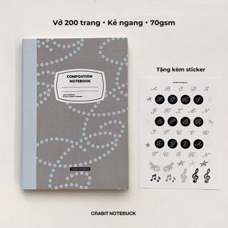 Vở kẻ ngang 200 300 500 trang vở bìa cứng Composition Crabit polka dot chấm bi